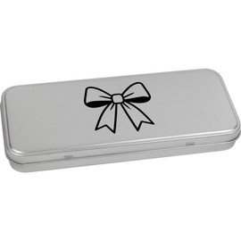 Azeeda 'Ribbon Bow' Metal Hinged Stationery Tin/Storage Box (TT00294874)