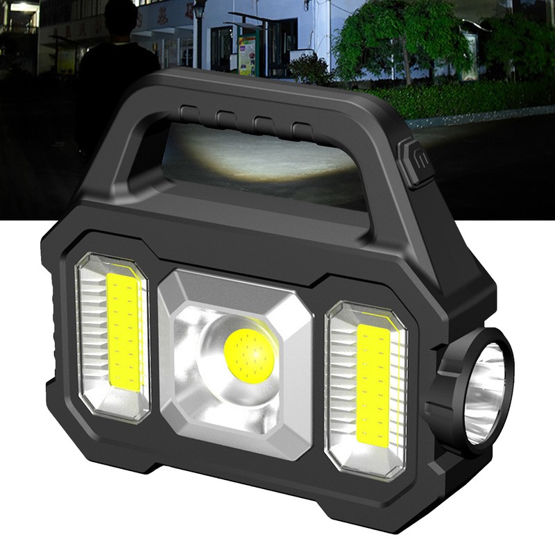 Solar Outdoor Flashlight Portable Rechargeable Super Bright Waterproof Multifunction Work