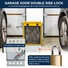 Dreyoo 4 Pack Garage Door Side Lock with Self Tapping Screws, Heavy Duty Inside Deadlock Dual Side Lock Part, Galvanized Steel, for Door Security Slide Latch Assembly Replacement, Black PVC Handle Cover