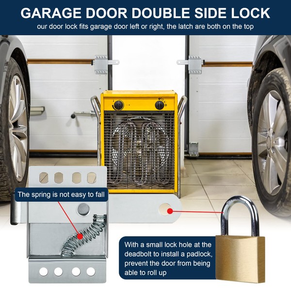 Dreyoo 4 Pack Garage Door Side Lock with Self Tapping