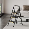 KINGRACK 3 Step Ladder, Sturdy Steel Step Stool with Safe-Lock