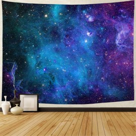 Lahasbja Galaxy Tapestry Blue Starry Sky Universe Space Tapestries Wall Hanging Mysterious Nebula Stars Backdrop for Living Room Dorm