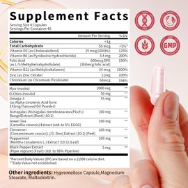 Mulittea Myo-Inositol & D-Chiro Inositol Supplement for Women-Hormonal Balance - Ideal 40:1 Ratio-Plus Omega-3-No Fillers, Gluten Free-120 Count-2 Pack