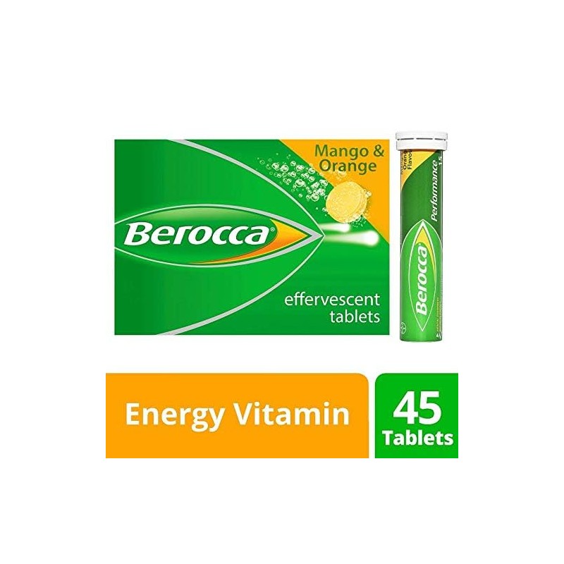 Berocca Orange Effervescent Tablets 45-Count