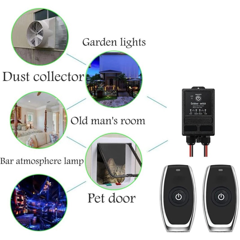 ZHOFONET Waterproof Remote Control Relay Switch 328ft Long Range Wireless