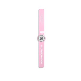 NoLongerLost Child Tracker - Smart Bracelet - Slap On - SOS Bracelets (Light Pink)