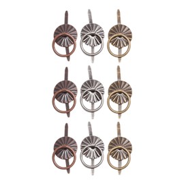 Tim Holtz Idea-ology Ring Fasteners, 9 Brad Fasteners with Fluted Tops and Attached Jump Rings, Nickel, Brass, Copper, Craft Embellishments, TH93060