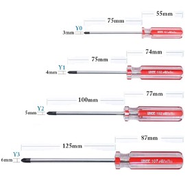 Fixinus 4 Piece Triwing Screwdriver Set, Magnetic Y Screwdriver Bits Y0 (3.0 mm) Y1 (4.0 mm) Y2 (5.0 mm) Y3 (6.0 mm) Tri Wings Screwdriver Repair Tool