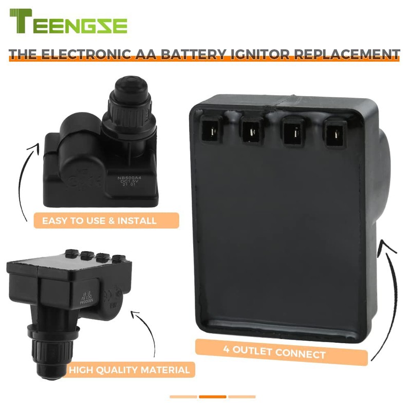 TEENGSE Grill Igniter Assembly Kit, Gas Grill Spark Generator, Electronic