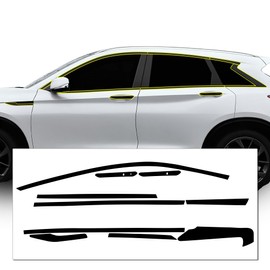 BOGAR TECH DESIGNS Side Window Chrome Delete Overlay Compatible with Infiniti QX50 2019-2025, Gloss Black