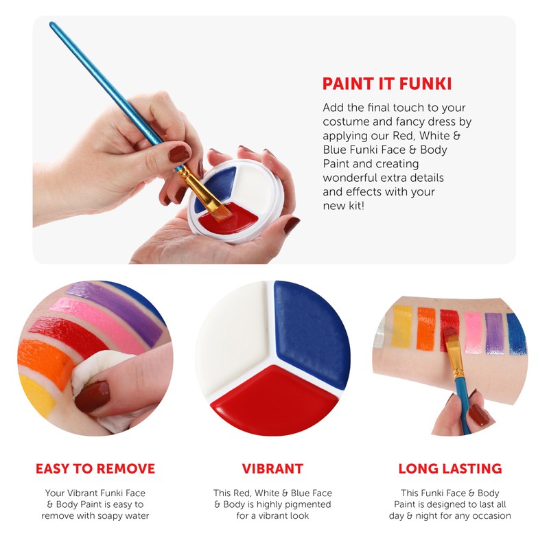 Red, White & Blue Oil-Based Facepaint - Pot of Red,