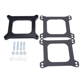 1 SET Black Carb spacers 1/2" Tall Open Phenolic Carburetor Spacer Compatible with Holley 4150/4160 4bbl. SBC BBC Carb