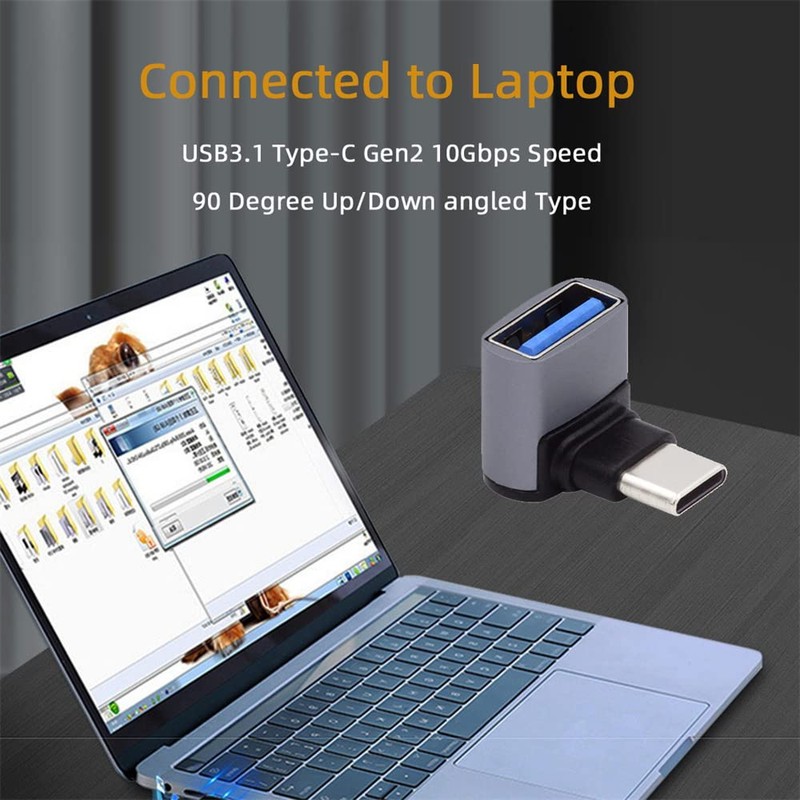 xiwai Adaptador OTG de 90 grados para computadora portátil, tablet