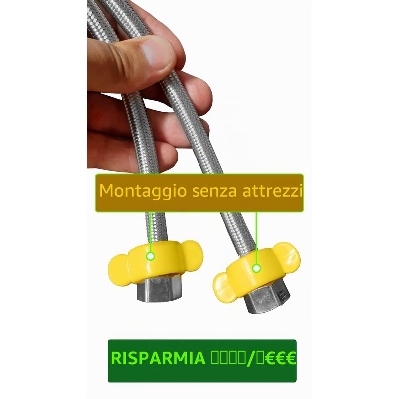 MISCELATORE LAVABO LAVANDINO UNIVERSALE COMPLETA DI 2 TUBI FLESSIBILE PER