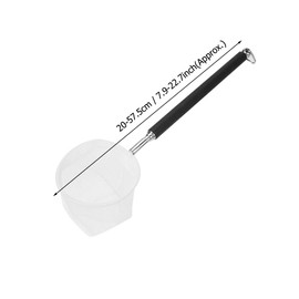 Adjustable Mini Fishing Net Pole for Aquarium Fish Tank Shrimp 20-57.5cm Expandable (Round net-Black)