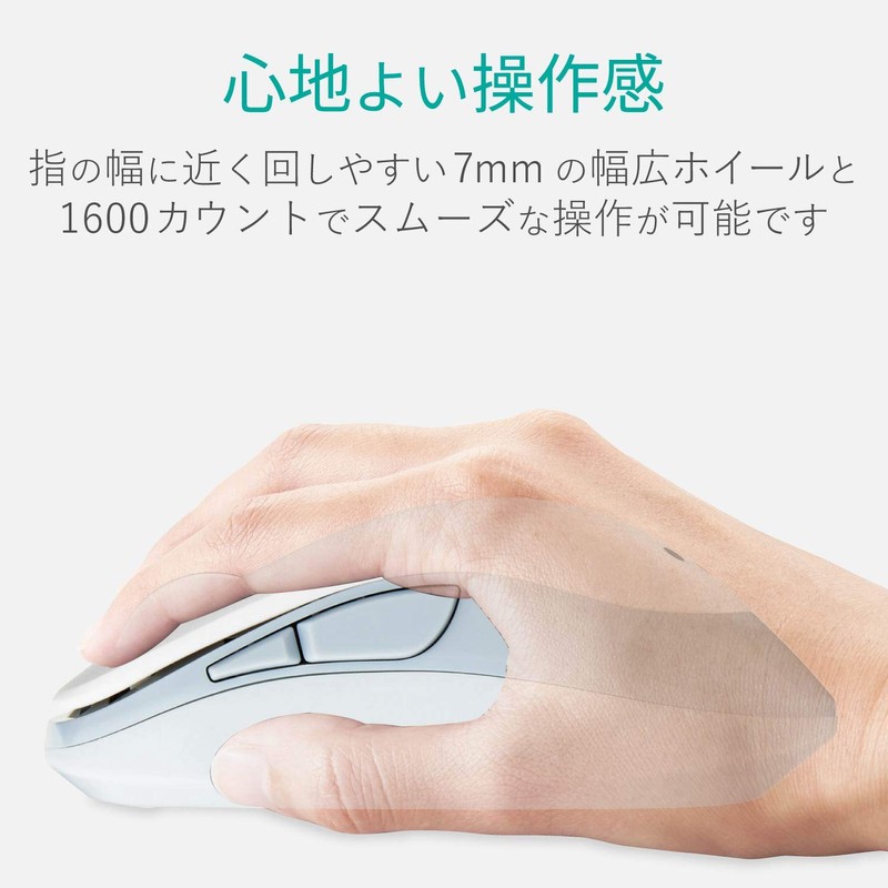 Elecom M-DY13DBXWH Mouse Wireless (Receiver Included) M Size 5 Buttons