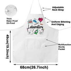 BWWKTOP Lab Technician Apron With Pockets Science Laboratory Apron Lab Week Lab Tech Gifts Lab Assistant Apron, Laboratory, Big