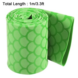 uxcell Heat Shrink Wrap Tubing Sleeve for Fishing Rod Grips Handle, 63mm Flat 3.3ft 2:1 Rate Green