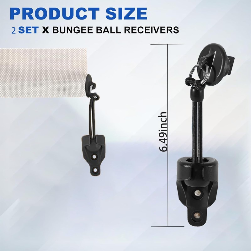 Replacement Bungee End Caps for Coolaroo Shades, Black