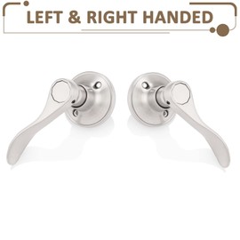 Probrico 12 Pack Brushed Satin Nickel Dummy Door Lever Wave Style Door Handles Right and Left Hand, Non-Turning Single Side Pull Only Lever Set, for Laundry Room, Hallway, Closet