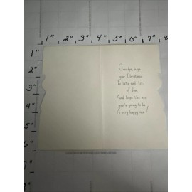 Vintage Grandpa Christmas Greeting Card With EnvDog Puppy Candy Cane Glitter