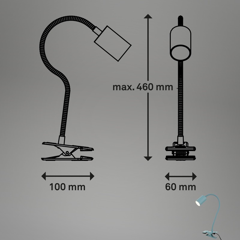 BRILONER - Desk Lamp with Cable Switch, Warm White Light