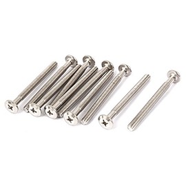 IIVVERR M6x70mm Thread Phillips Flat Head Countersunk Bolt Machine Screw Silver Tone 10pcs (M6x70mm Rosca Phillips Cabeza plana Tornillo avellanado Tornillo de la máquina Tono plateado 10pcs