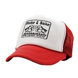 Shake and Bake Motorsports - Ferrell Movie - Vintage Retro Style Trucker Cap Hat (Red)