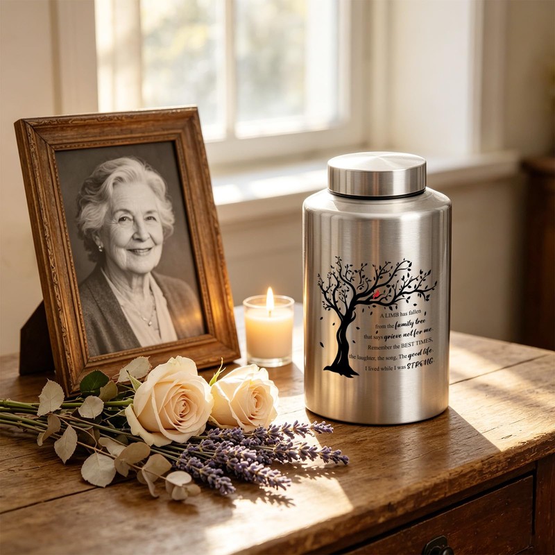 Urns for Human Ashes Adult,Large Decorative Memorial Funeral Burial