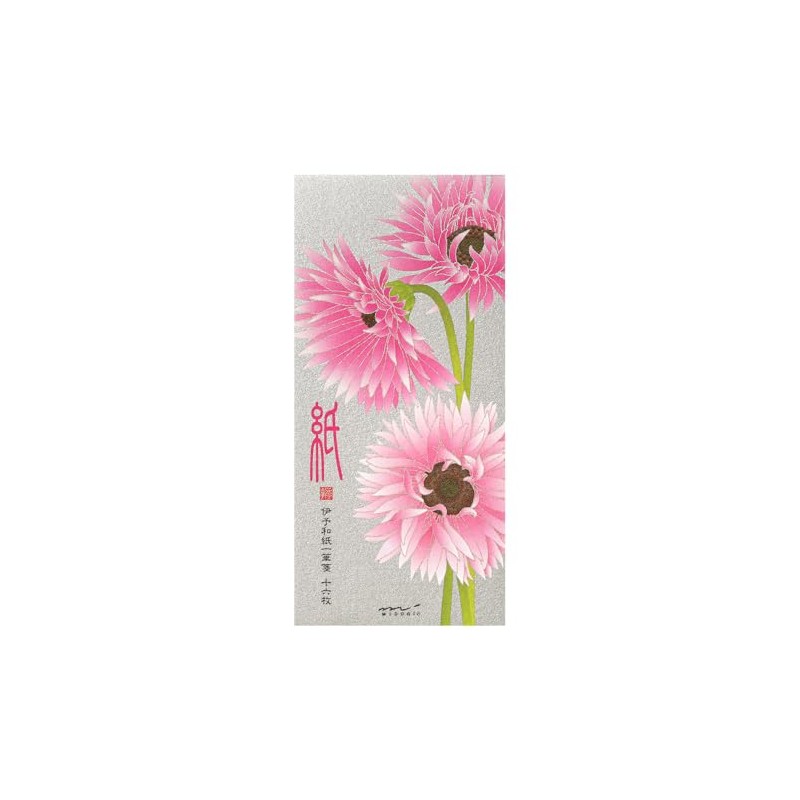 Midori 89584006 Single Pencil Notebook, Spring Letter, Silk Gerbera Pattern