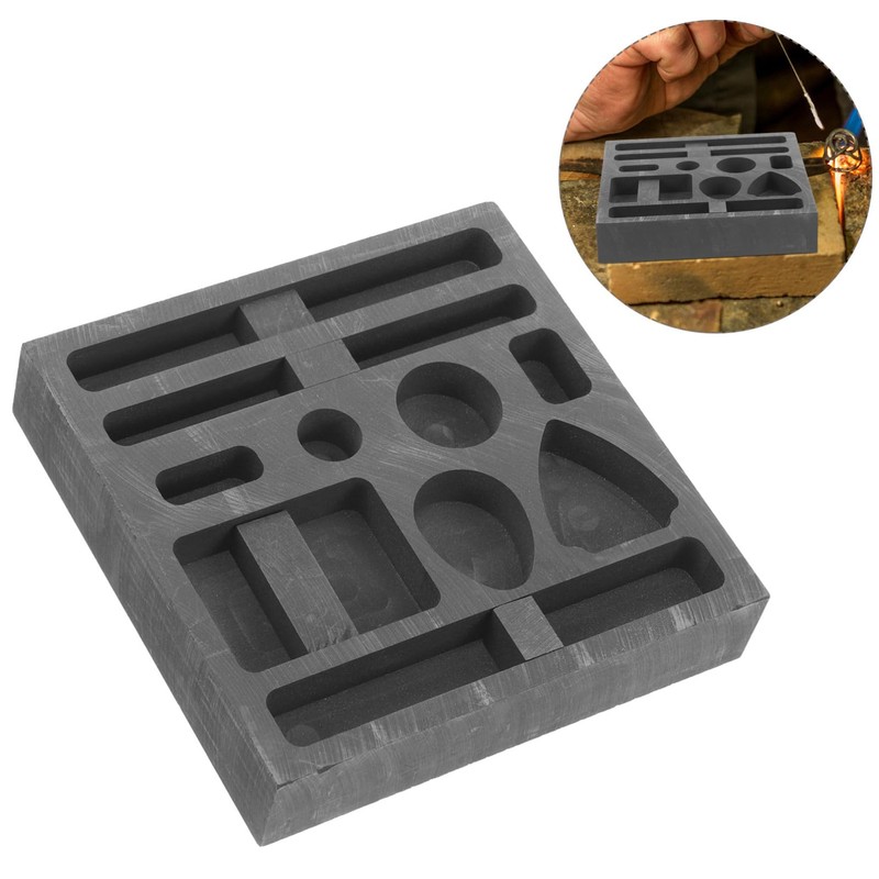 Operitacx Graphite 3.93X3.93X0.78 Inch Reusable Casting for Metal Jewelry Melting