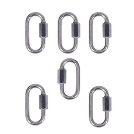 Changyeah Small Carabiner Bird Cage,6 pcs Stainless Steel Chain Quick Links,Hook Quick Link Keychain Stainless Steel Quick Link Cage