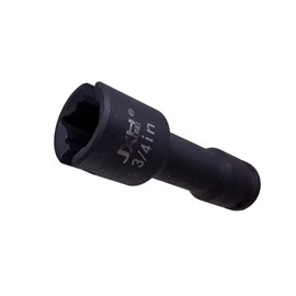 1/2-Inch Drive Multi-Purpose Lineman Deep Socket, Fits 3/4" Hex and 4-Point Square Nuts, with 5/16" Slot for Eye Bolts, J-hooks, and Grounding Clamps, Made from Heat-Treated CrMo Alloy Steel