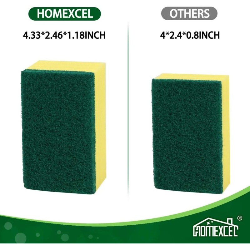 10 Heavy Duty Scrub Sponges Kitchen Extra-Large Cleaning Dishes Pots