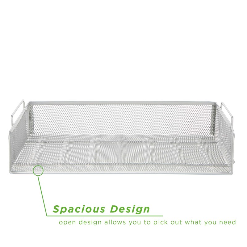 Mind Reader Desk Document Organizer 2 Piece Stackable Tray, Silver,