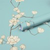 GloryTik Floral Peel and Stick Wallpaper Blue Contact Paper Beige