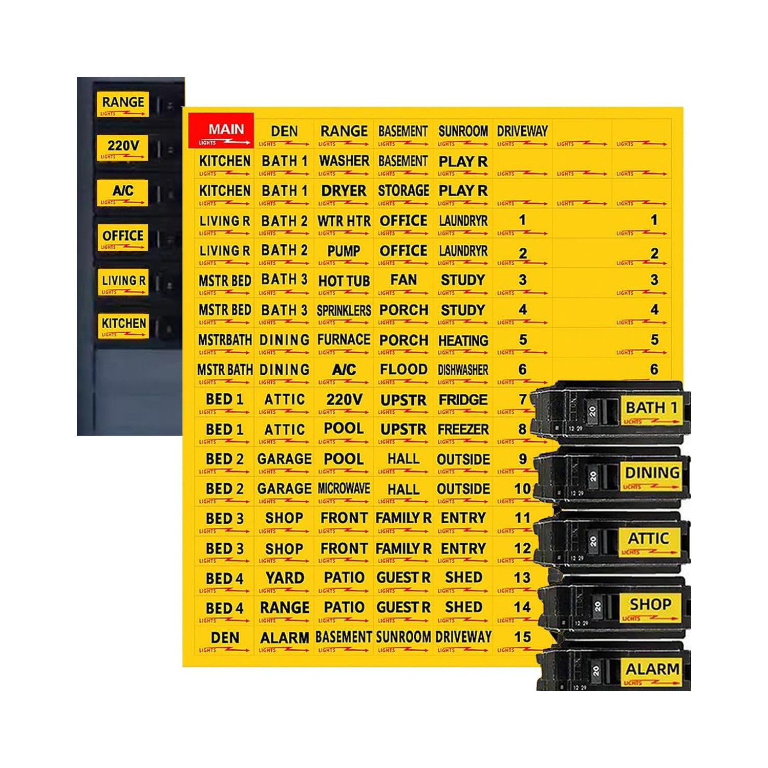 Circuit Breaker Labels, Breaker Box Label, 129 Electrical Panel Labels ...