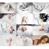 FABRICS-CITY White / Grey Flokati Teddy Fur Fabric 50 x