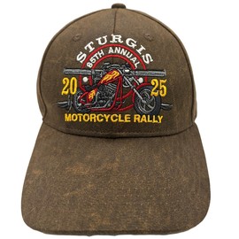 2025 Sturgis Motorcycle Rally Oil Stained Biker Guns Hat