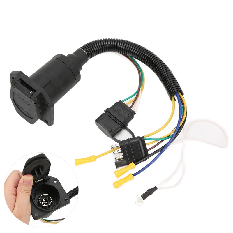 Trailer Wiring Adapter 4 Way to 7 Way Round Trailer