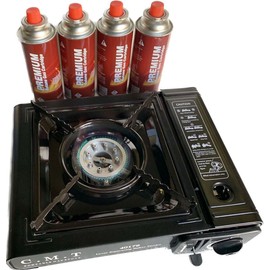 CMT Butane Gas Stove with 4 Butane Fuel Canister Catridge