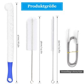 Shisha Cleaning Set Brush Set, for Cleaning Your Shisha Hose Brush, Cleaning Set with Flexible Bowl Brush, 1.6 m Hose Brush, for Water Pipe, Shisha Bowl, Hose Shisha