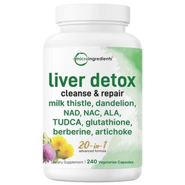 Micro Ingredients Liver Detox, 240 Veggie Capsules, 20-in-1 Advanced Support Complex