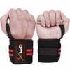 DMX INTL Weightlifting Wrist Wraps with Heavy Duty Thumb Loop