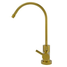 Metpure Non-airgap RO Faucet Reverse Osmosis Drinking Water Filtration System Water Dispenser Spout (Bright Gold). Euro Style with Faucet Wrench. NSF Certified.