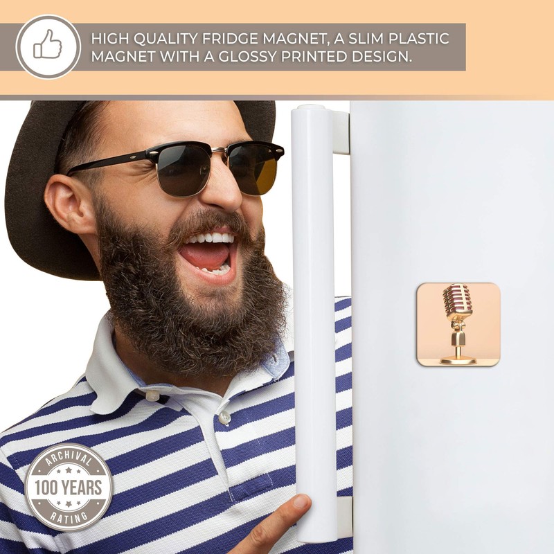 Destination Vinyl ltd Fridge Magnet - Microphone Radio Broadcast 16319