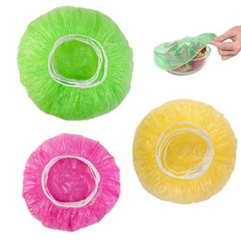 TAORANJU Reusable Elastic Food Covers, 60 Pcs Plastic Wrap Bowl Covers Stretch Food Bowl Storage Covers, Colorful Elastic Food Storage Covers for Food Fruit Vegetable Meat Preservation (3 Size)