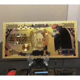 Unbranded 24k Gold Foil Plated One Piece Banknote Set Anime Collectible