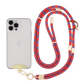 Yuxitonda Cell Phone Lanyard,Adjustable Shoulder Crossbody Lanyard,Detachable Length Wrist Lanyard (Reddish blue)