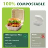 yoyomax [6x6-400Pack] 100% Compostable To Go Food Containers with Lids,